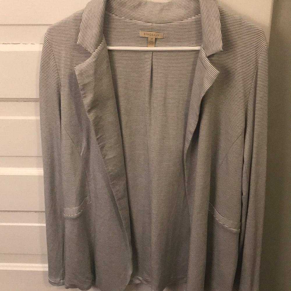 Anthropology Bordeaux S Cotton Blazer/ Cardigan